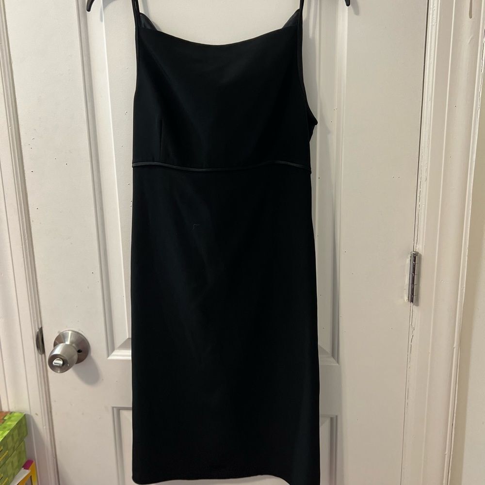 Casual Corner Vintage Black Empire Waist Spaghetti Strap Sheath Slip Dress 8